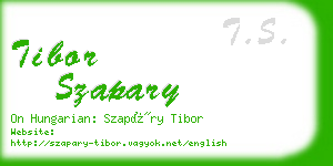 tibor szapary business card